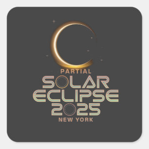Partial Solar Eclipse 2025 Astronomy Event Square Sticker