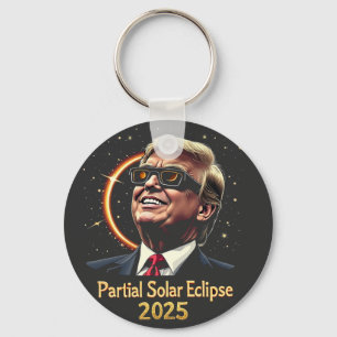 Partial Solar Eclipse 2025 Astronomy Trump Key Ring