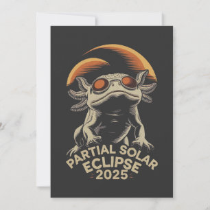 Partial Solar Eclipse 2025 Axolotl Ammph Holiday Card