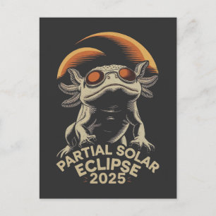 Partial Solar Eclipse 2025 Axolotl Ammph Holiday Postcard