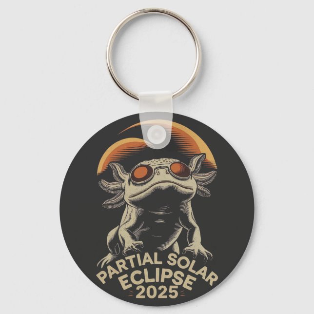 Partial Solar Eclipse 2025 Axolotl Ammph Key Ring (Front)