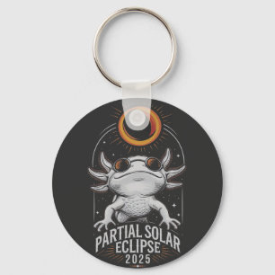 Partial Solar Eclipse 2025 Axolotl Amphibian  Key Ring