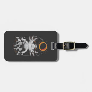 Partial Solar Eclipse 2025 Axolotl Amphibian Luggage Tag