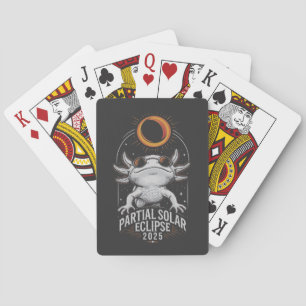 Partial Solar Eclipse 2025 Axolotl Amphibian  Playing Cards