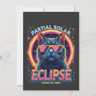 Partial Solar Eclipse 2025 Cat Kitten Invitation