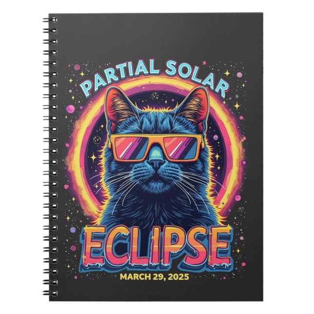Partial Solar Eclipse 2025 Cat Kitten  Notebook (Front)
