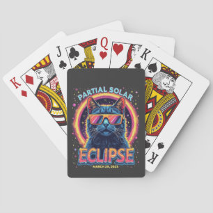Partial Solar Eclipse 2025 Cat Kitten  Playing Cards