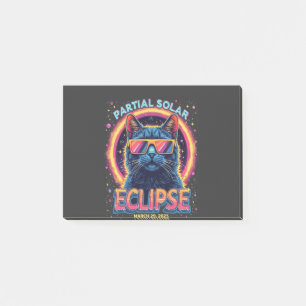 Partial Solar Eclipse 2025 Cat Kitten  Post-it Notes