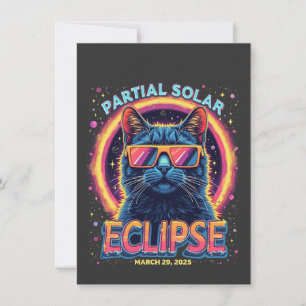 Partial Solar Eclipse 2025 Cat Kitten Thank You Card