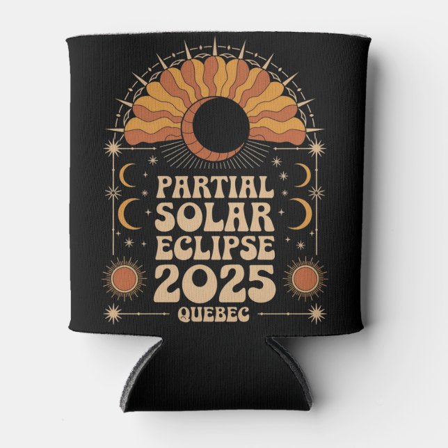 Partial Solar Eclipse 2025 Quebec Canada  Can Cooler (Front)
