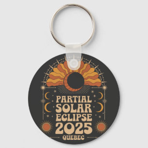Partial Solar Eclipse 2025 Quebec Canada Key Ring
