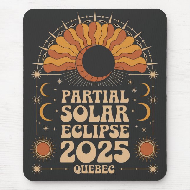 Partial Solar Eclipse 2025 Quebec Canada  Mouse Mat (Front)