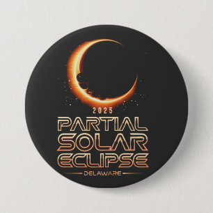 Partial Solar Eclipse New Jersey 2025 7.5 Cm Round Badge