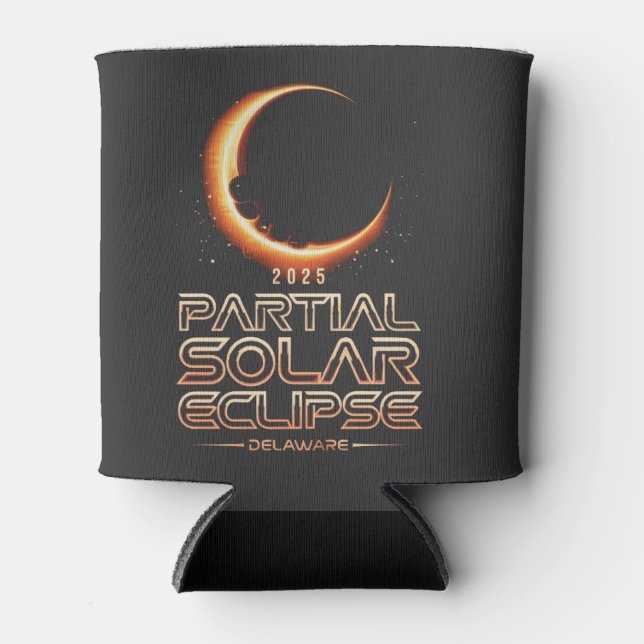 Partial Solar Eclipse New Jersey 2025 Can Cooler (Front)