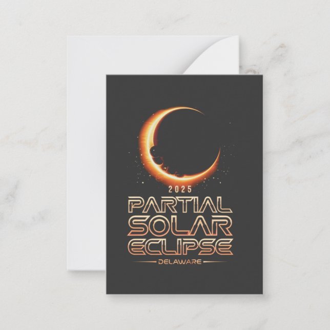 Partial Solar Eclipse New Jersey 2025 Card (Front)