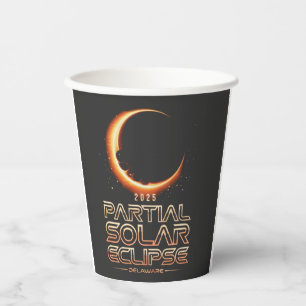 Partial Solar Eclipse New Jersey 2025 Paper Cups