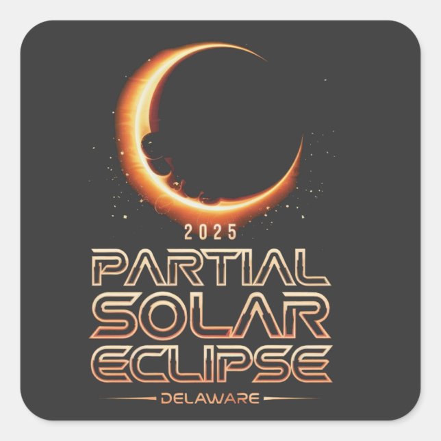 Partial Solar Eclipse New Jersey 2025 Square Sticker (Front)
