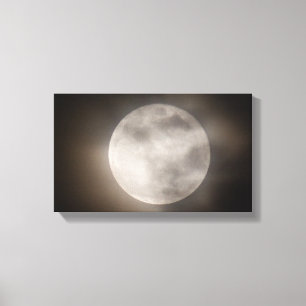 Partially Cloudy Full Moon, Ohio Canvas Print