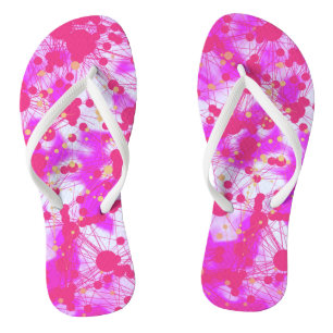 Partical Pinks Print Design Flip Flops