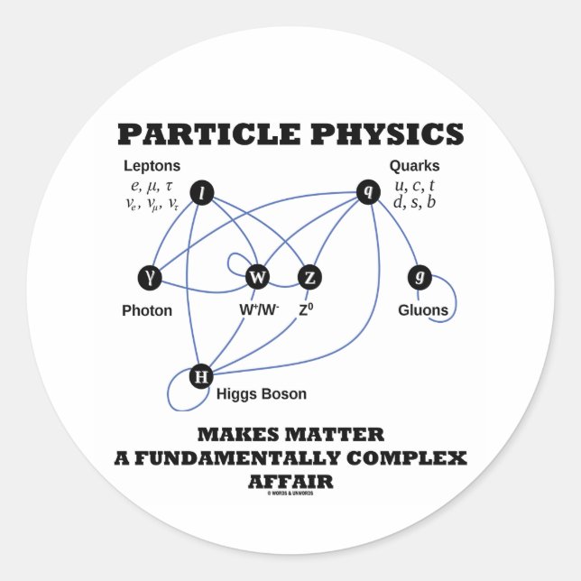Particle Physics Makes Matter A Fundamentally Classic Round Sticker (Front)