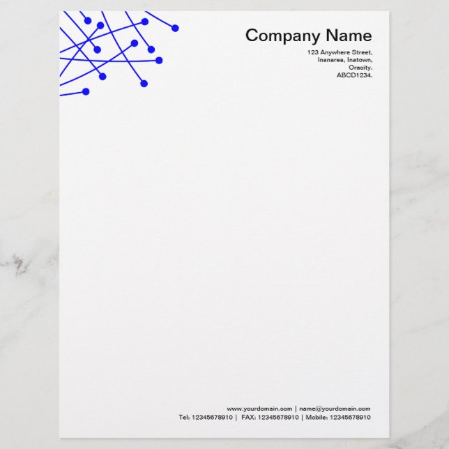Particle Tracks - Blue Personalized Letterhead (Front)
