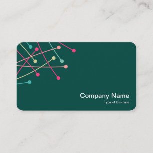 Particle Tracks - Colours 01 on Dk Green 004840 Business Card