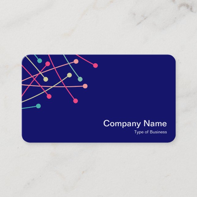 Particle Tracks - Colours 01 on Dp Navy 000066 Business Card (Front)
