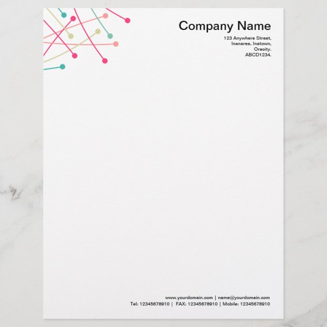 Particle Tracks - Colours Personalized Letterhead (Front)