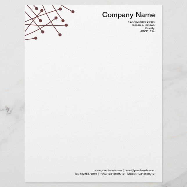 Particle Tracks - Dark Brown Customised Letterhead (Front)