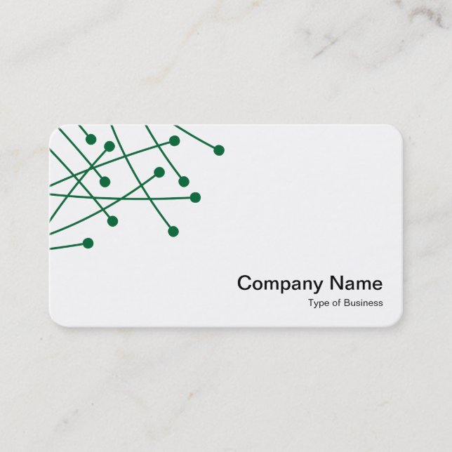 Particle Tracks - Forest Green on White Business Card (Front)