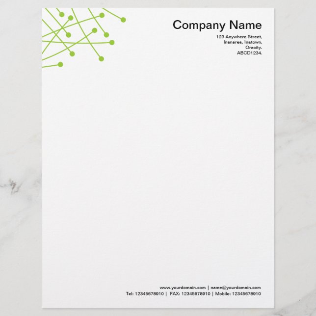 Particle Tracks - Martian Green Letterhead (Front)