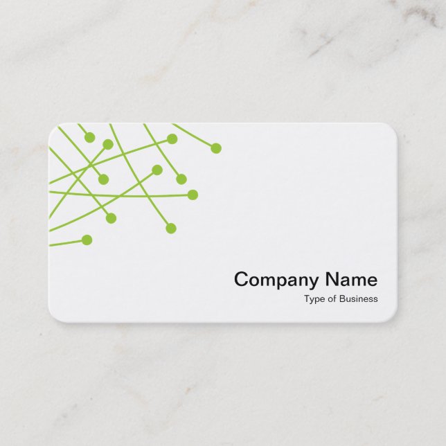 Particle Tracks - Martian Green on White Business Card (Front)