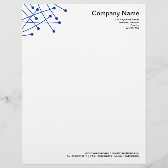Particle Tracks - Navy Blue Letterhead Template (Front)