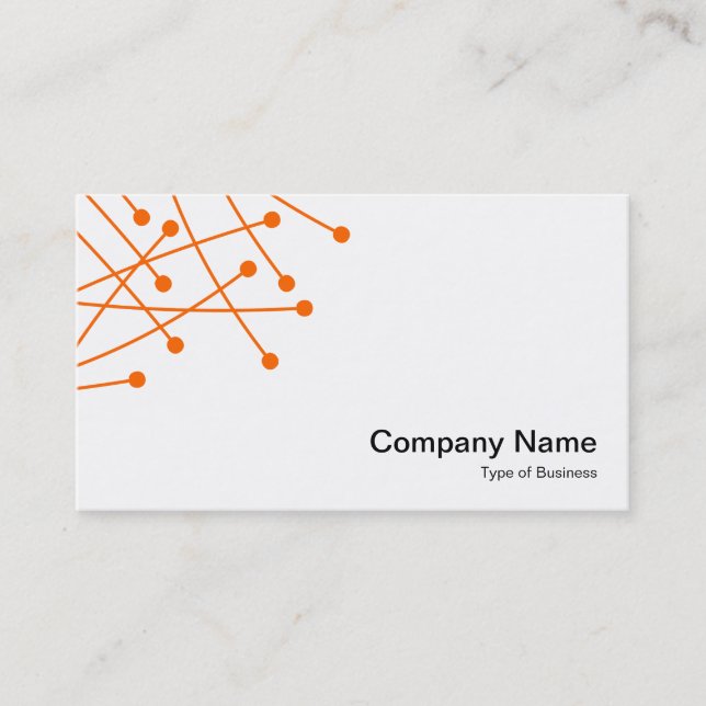Particle Tracks - Orange on White Business Card (Front)