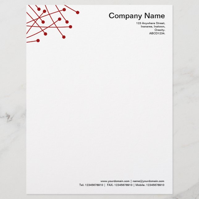 Particle Tracks - Ruby Red Personalised Letterhead (Front)