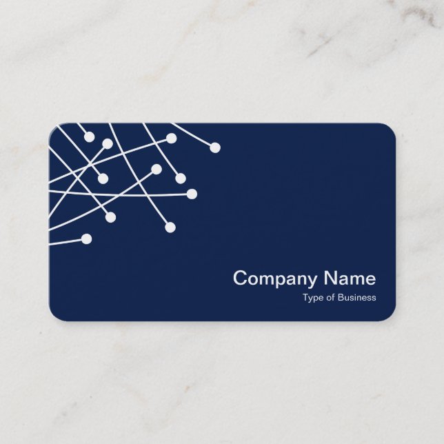 Particle Tracks - White on Dk Blue 001744 Business Card (Front)