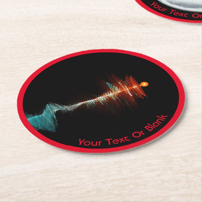 Particle-Wave Duality Round Paper Coaster (Angled)