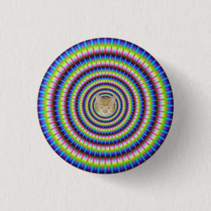 Particles and Waves with Floral Motif 3 Cm Round Badge