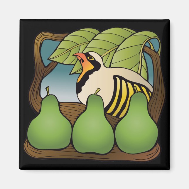 Partidge in a pear tree magnet (Front)