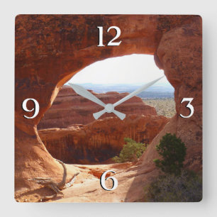 Partition Arch at Arches National Park Square Wall Clock
