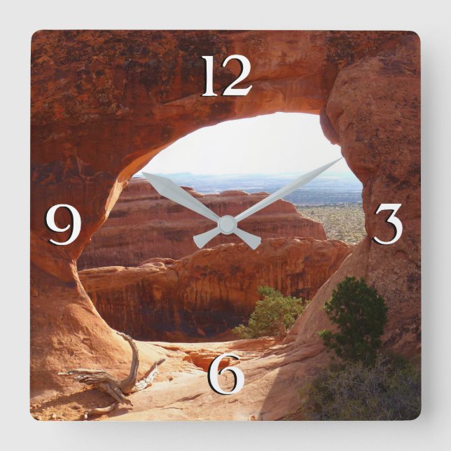 Partition Arch at Arches National Park Square Wall Clock (Front)