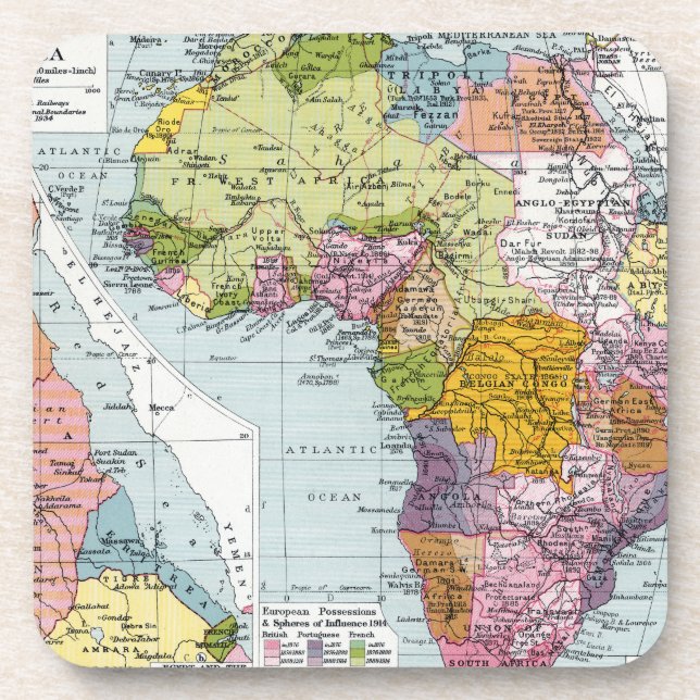 PARTITIONED AFRICA, 1914 COASTER (Front)