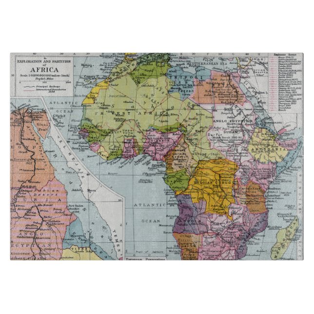 PARTITIONED AFRICA, 1914 CUTTING BOARD (Front)