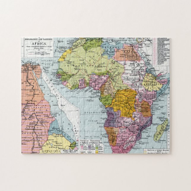 PARTITIONED AFRICA, 1914 JIGSAW PUZZLE (Horizontal)