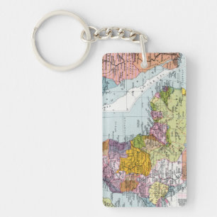 PARTITIONED AFRICA, 1914 KEY RING