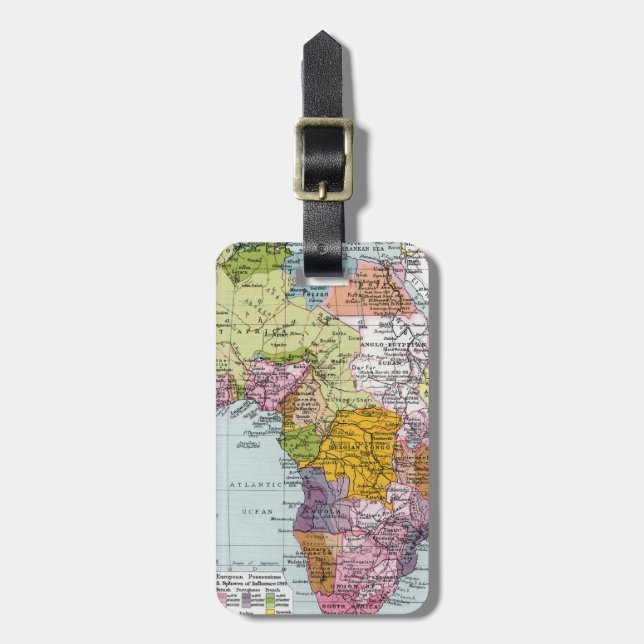 PARTITIONED AFRICA, 1914 LUGGAGE TAG (Front Vertical)