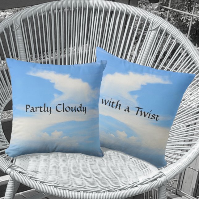 Partly Cloudy with a Twist Blue and White Cushion (Creator Uploaded)