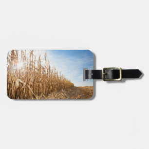 Partly Harvested Corn Field Luggage Tag