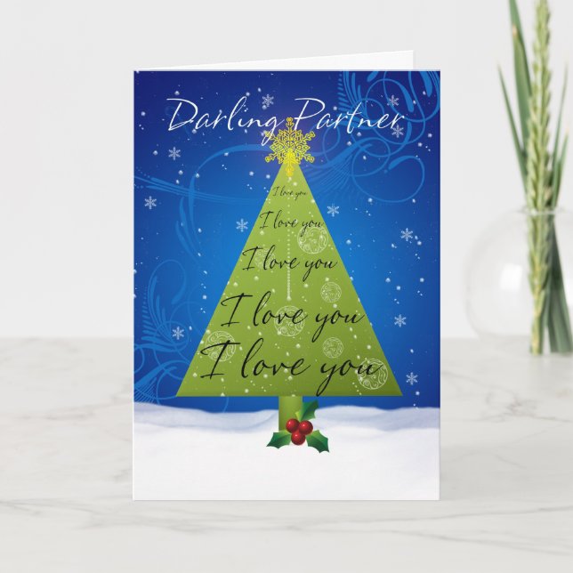 Partner Christmas Card With Holiday Tree (Front)