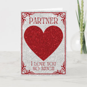 Partner Glitter Valentine Card